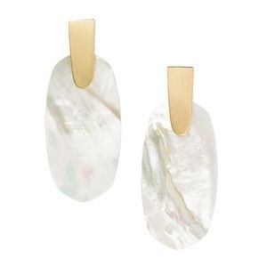 Kendra Scott Aragon Earrings In Ivory Pearl/Gold